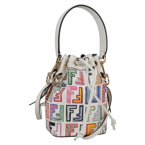 FENDI Zucca Canvas Mini Montrezor Hand Bag Multicolor Gold - Picture 1 of 13